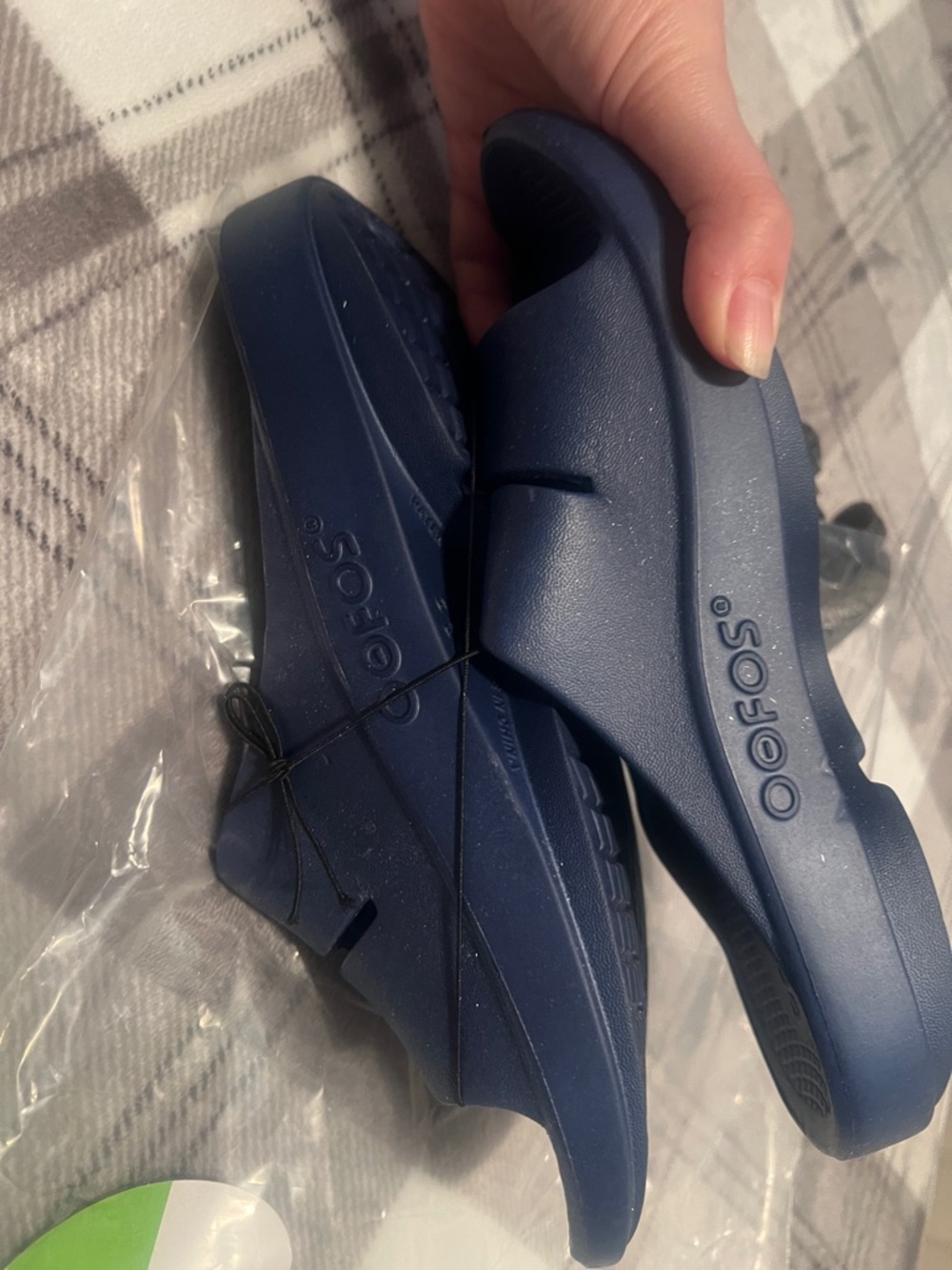 OOFOS Navy Blue Slide Sandals for Women - Picture 6 of 7
